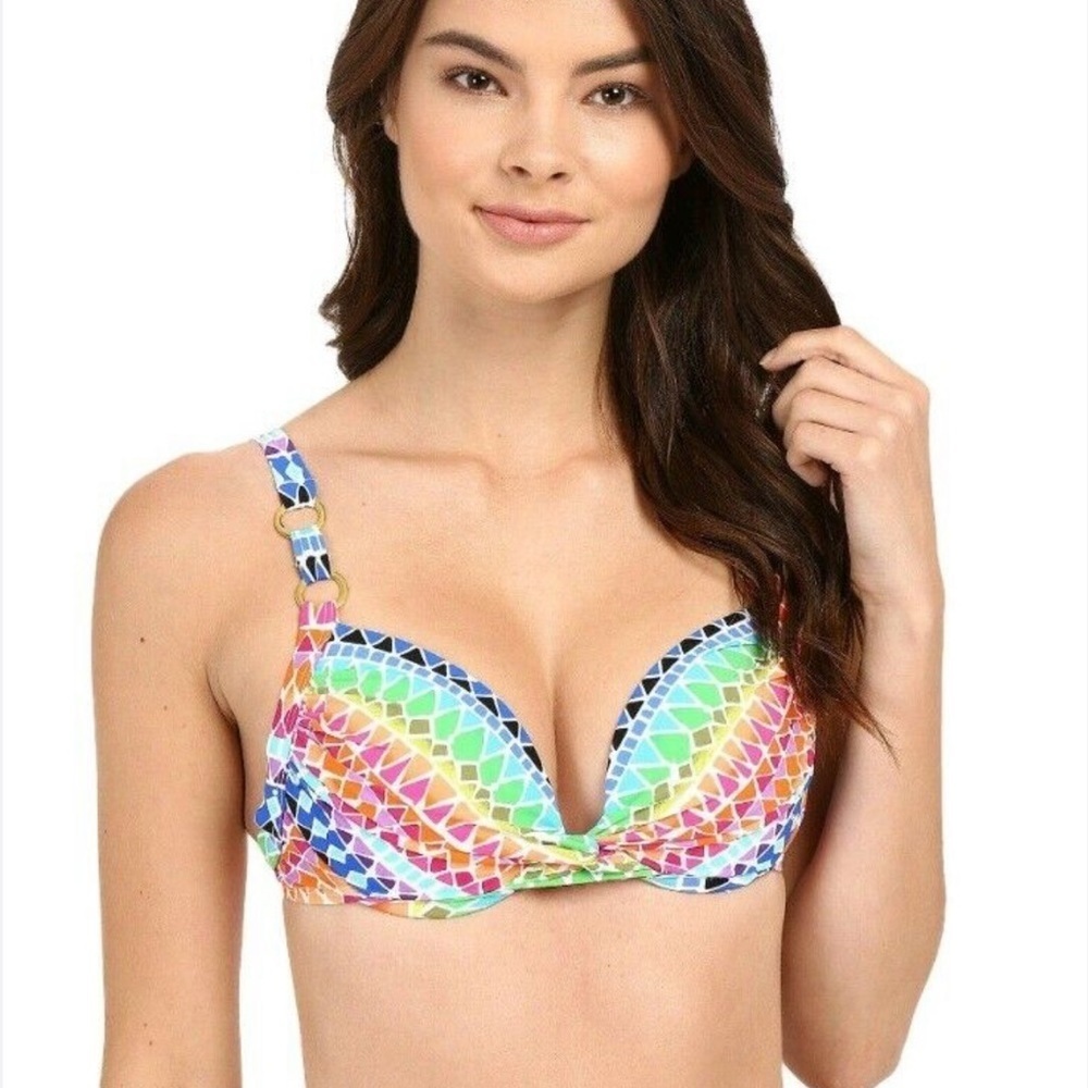 La Blanca rainbow push-up bikini top
